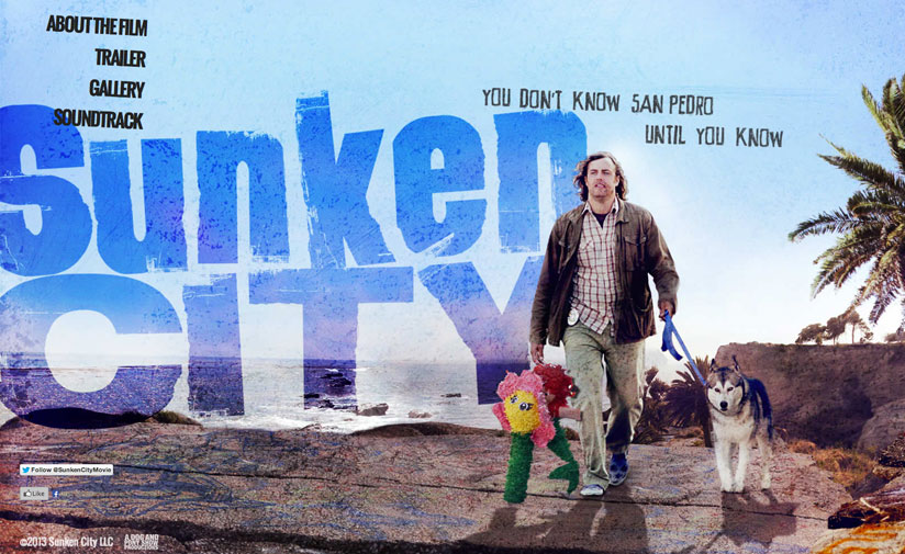 The Sunken City film site, a collaged San Pedro shoreline with the film's navigation.